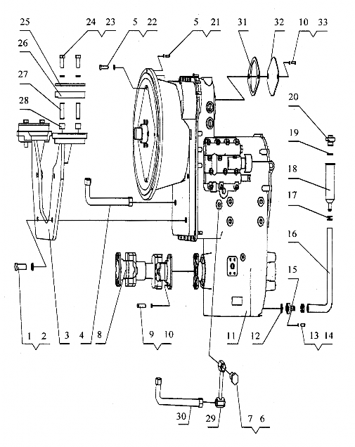 Модель GR165, GR185 Трансмиссия